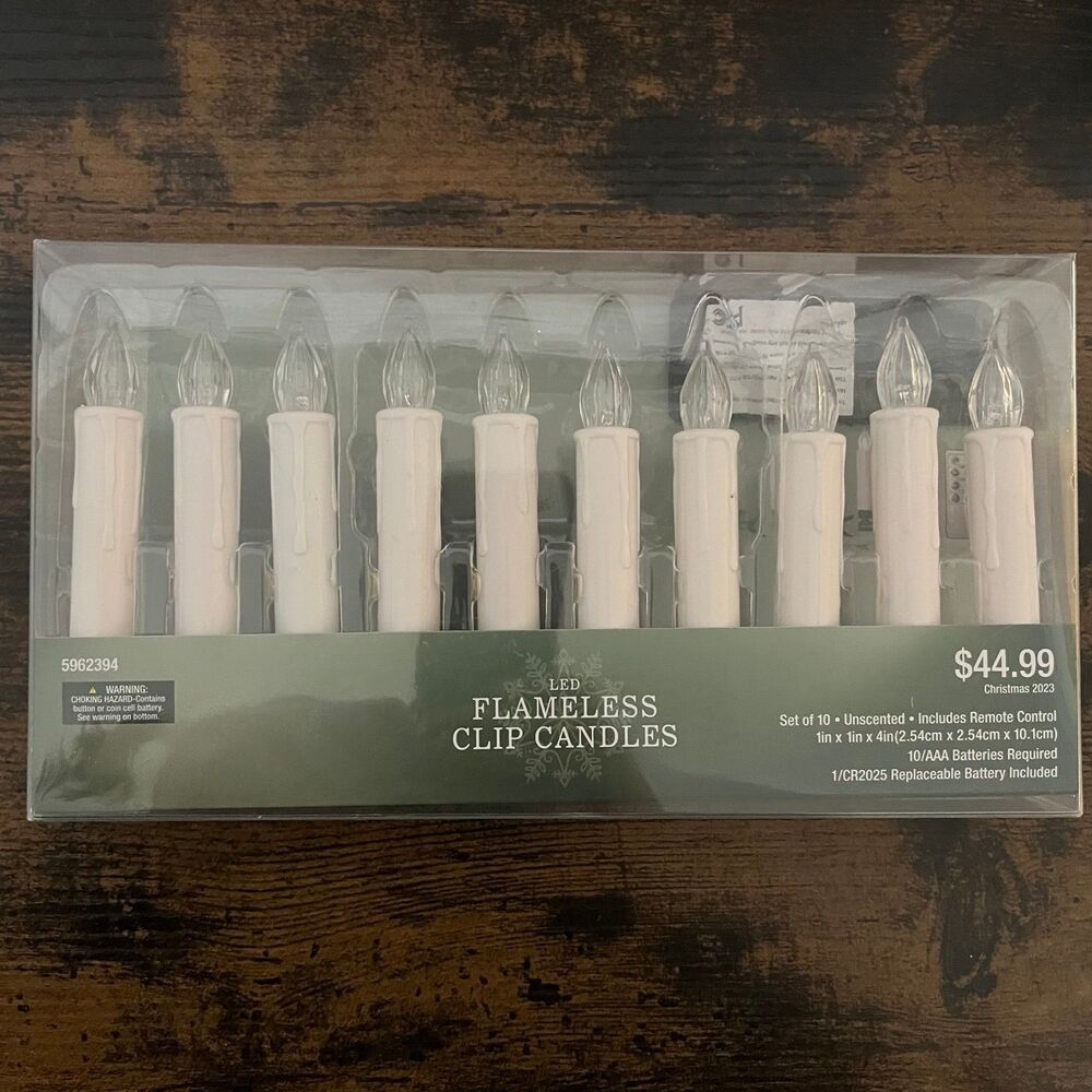 Hobby Lobby Set of 10 Flameless LED Clip Candles w Remote Control Tested Works